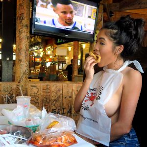 Marie Madore Having Lunch